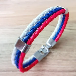 2026 Hot Sales! Fashion Spain Russia France Brazil Germany Flag Leather Team Bracelets for Men women Football Fans Couples Male