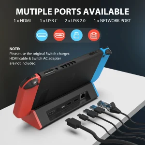 SIWIQU TV Docking Station for Nintendo Switch / Switch OLED,for Switch Charging Dock Station With 4K HD Video Converter Stand
