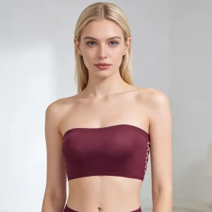 Wireless Push-up Bra Strapless Padded Bandeau Bra Wireless Push-up Bralette Non-slip Lace Back Tube Top Strap Comfort for Women