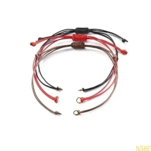 2 Pcs Handmade Elastic Bracelet Semi-Finished Hand Rope Woven Bohemian Colorful Wax Thread Jewelry Multicolor Jewelry