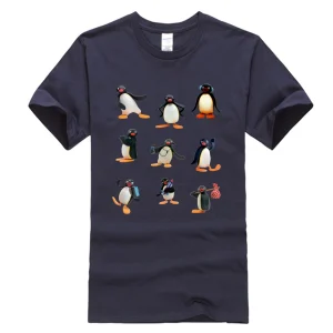 Pingu mood T Shirt Men 2024 Men's Shirts Trendy T-Shirt Men's Cotton Cloth