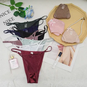 Women's Low-Waisted T-Shaped Thong Briefs Sexy Tempting Comfortable Breathable Underwear