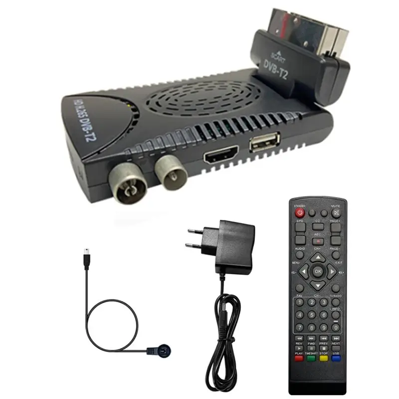 M01K DVB-T2 Full HD Digital Terrestrial TV Decoder Set Top Box With H. 265 HEVC Decoding EPG EU Plug