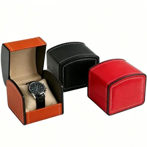 Portable PU Leather Watch Box Case Organizer Storage Holder for Men And Women with Leather Pillow Vintage Watch Bracelet Case