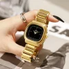 Retro Design Gold Square Watch Women Luxury Steel Strap Waterproof Japanese Movement Quartz Watch Personalized Jewelry