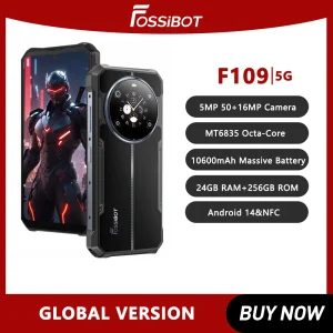 FOSSIBOT F109 Rugged Phone 6.745"HD+Smartphone Android 14 24GB+256GB 50MP Cam Dual Screen 10600mAh Mobile Phone Global Version