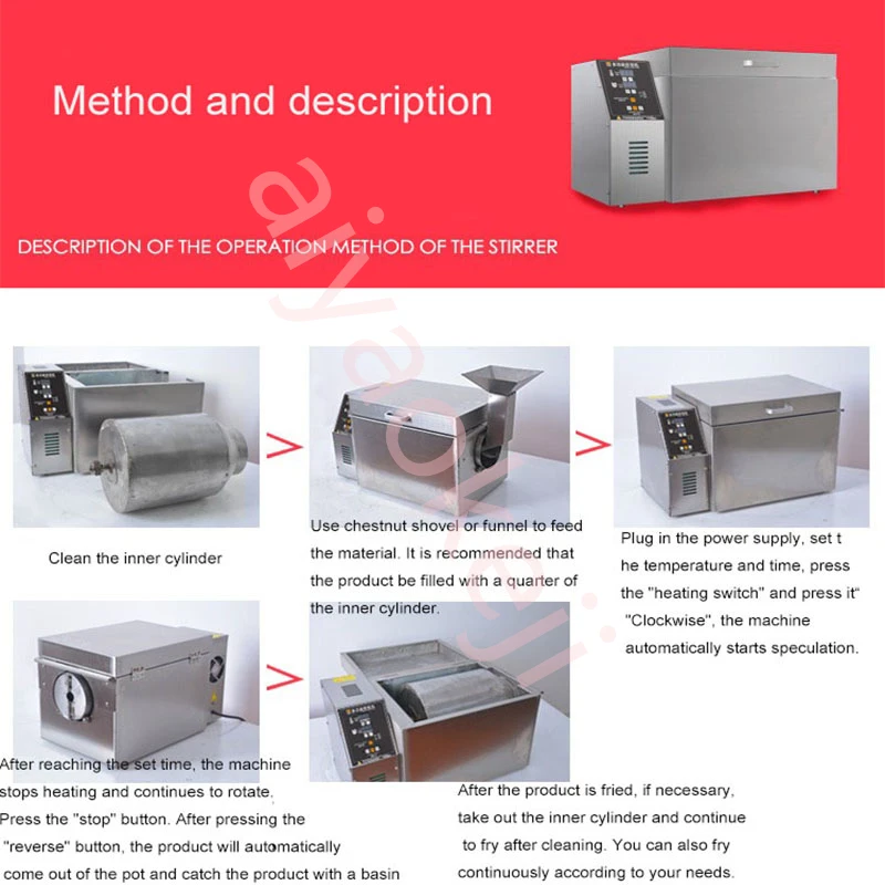 Electric Nuts Coffee Bean Roaster Almond Cocoa Beans Roasting Machine Grains dryer machine Chestnut roasting machine - Image 4