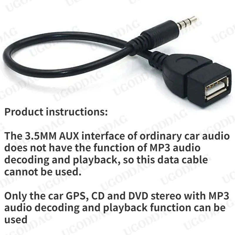 Jack 3.5 AUX Audio Plug To USB 2.0 Converter Aux Cable Cord For Car MP3 Speaker U Disk USB flash drive OTG Converter Adapter - Image 2