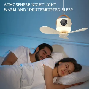 USB Recharge Multi Functional Ceiling Fan LED Light Accessory Dual Hang Or Place Design suitable for Outdoor Camping Dorm Room