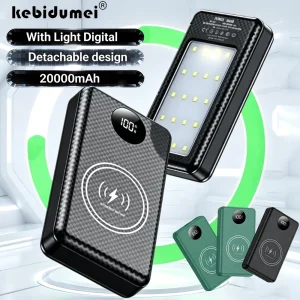 KEBIDUMEI 22.5W&15W Fast Charging Wireless Battery Storage Boxes No Welding DIY Detachable For Phone 20000mAh Power Bank Case