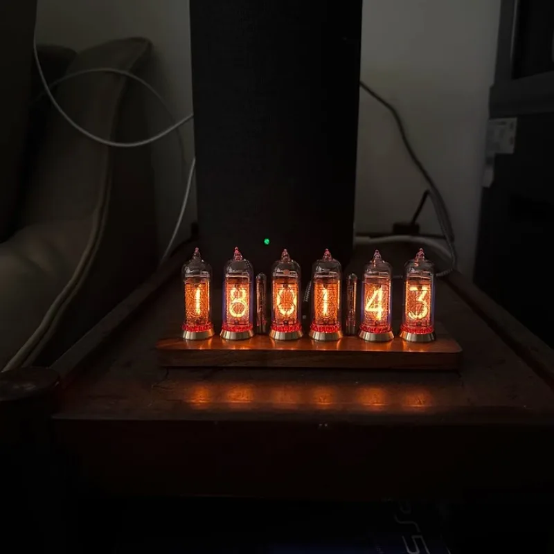 IN14 Nixie Tube Clocks Digital Table Clock Retro Wooden Electronic Nixie Desk Clocks USB Desk Watch Bluetooth Control Gift Ideas - Image 4