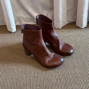 BANFANG Women's Boots 5.5cm Round Thick Heel Luxury Brand Design Leather Autumn Winter New High Quality Shoes For Woman