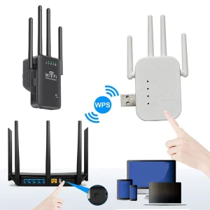 WiFi Extenders Signal Booster 2.4G Wireless WiFi Internet Repeater 300Mbps 4 Antenna Long Range With Ethernet Port For Home