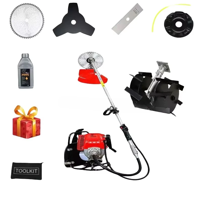 Industrial Backpack Lawn Mower Four Stroke Weeding Machine for Household Agricultural Land Reclamation Fuel Four Stroke - Image 3