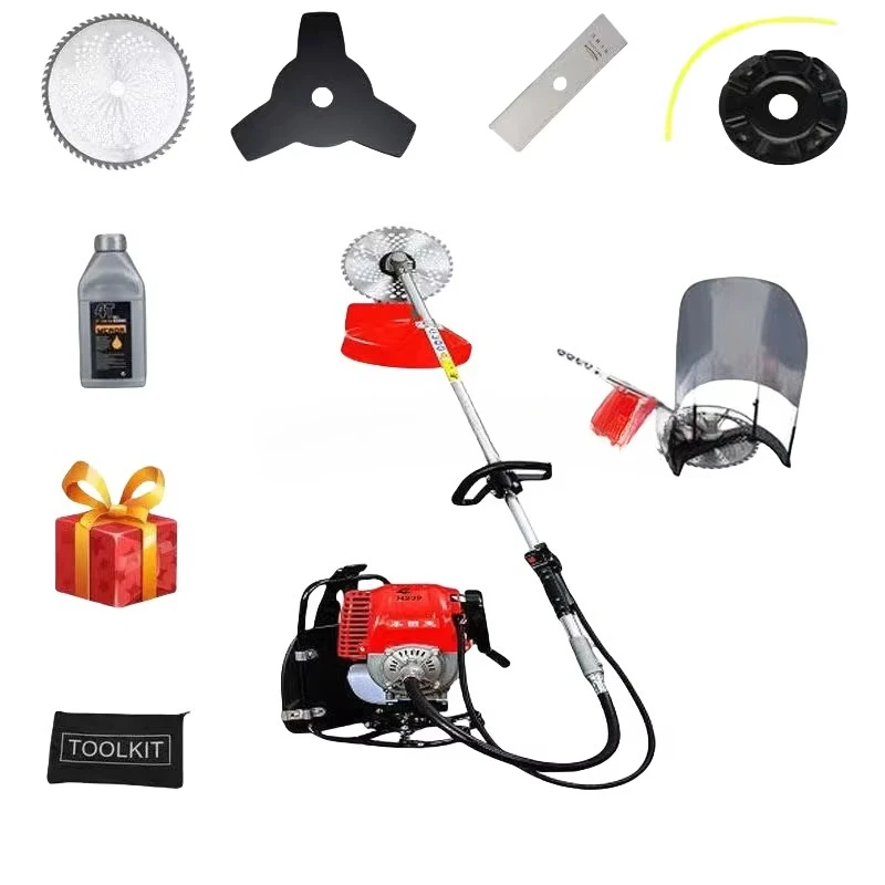 Industrial Backpack Lawn Mower Four Stroke Weeding Machine for Household Agricultural Land Reclamation Fuel Four Stroke - Image 6