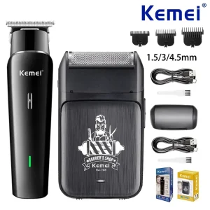 Kemei USB Charging Hair Clippers Rechargeable Electric Trimmer Men's Shaver Cordless Beard Shaving Machine KM-1115 KM-T366 Kit