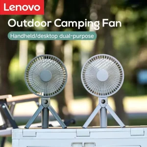 Lenovo Foldable Tripod Handheld Fan 3000mAh 4-Speed Rechargeable Fan LED Digital Display Portable Fan for Outdoor Travel Camping