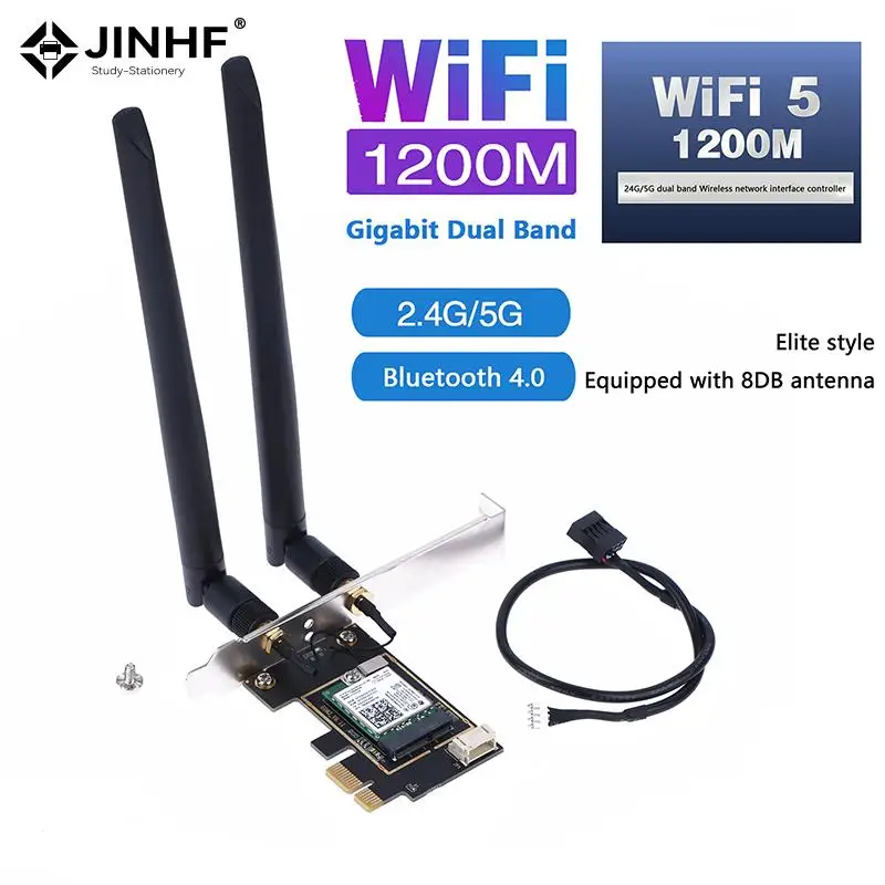 1200Mbps Bluetooth 4.0 PCi Express Wifi Adapter 2.4G/ 5G Dual Band Intel 7260 Wireless PCI-E Card For Desktop PC - Image 5