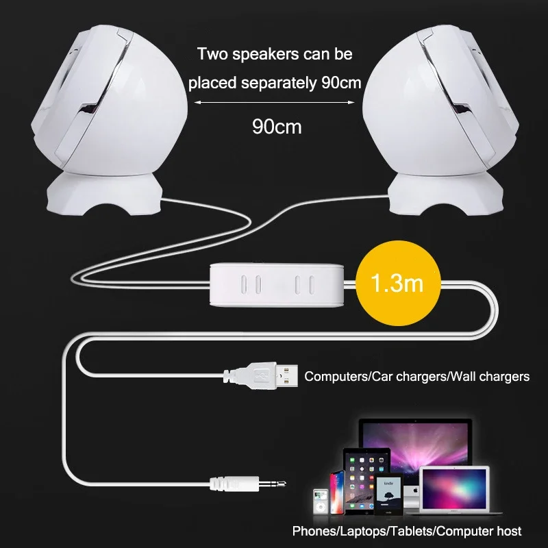 Mini Speaker Subwoofer Small Wireless Computer Speakers 4d Stereo USB Wired Desktop Multimedia Wire Control 3D Surround Notebook - Image 3