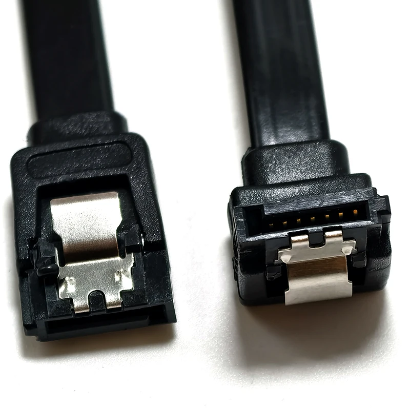 1-10pcs 40CM SATA Data Cable 90 Degree Right Angle SATA 3.0 6Gbps Cable Black with Locking SATA Cable For HDD SSD CD DVD Drives - Image 4