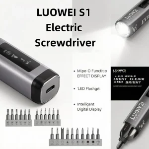 LUOWEI S1 Precision Electric Screwdriver 22 Bits 0.15-0.3N.m 4 LED Lights for Tablet PC Phone Drone Camera Keyboard Disassembly