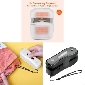 J1HF Convenient Mini Bags Sealers Mini Heat Sealer with Cutter Sealing Machine ABS Material for Chip Bags Plastic Bags