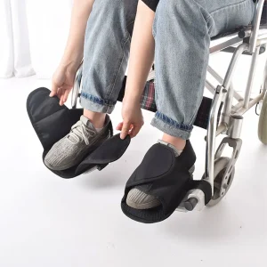 Elderly Wheelchair Shoe Holders Easy-to-Use Protective Foot Restraint Oxford Cloth Safety Shoe Accessories for Wheelchair Users