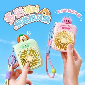 Portable Fan Keychain,Thin Handheld Fan,USB Rechargeable Mini Personal,Battery Powered Small Foldable Pocket for Travel Gifts
