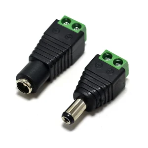 DC 12V Male/Female Connectors 2.1*5.5mm Power Plug Adapter Jacks Sockets Connector For Signal Color LED Strip CCTV Camera
