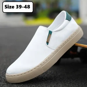 New White Slip On Canvas Shoes for Men Vulcanize Sneakers Student Boys Loafers Espadrilles Casual Man Driving Golf Shoes 47 48