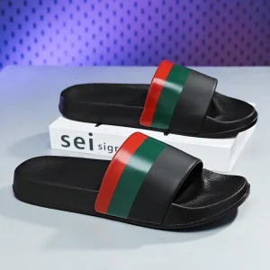 UNISEX 2026 Men Striped Sandals Soft Comfortable Non-Slip Slippers Indoor Outdoor Women Beach Shoes Quick-Dry EVA Platform Light