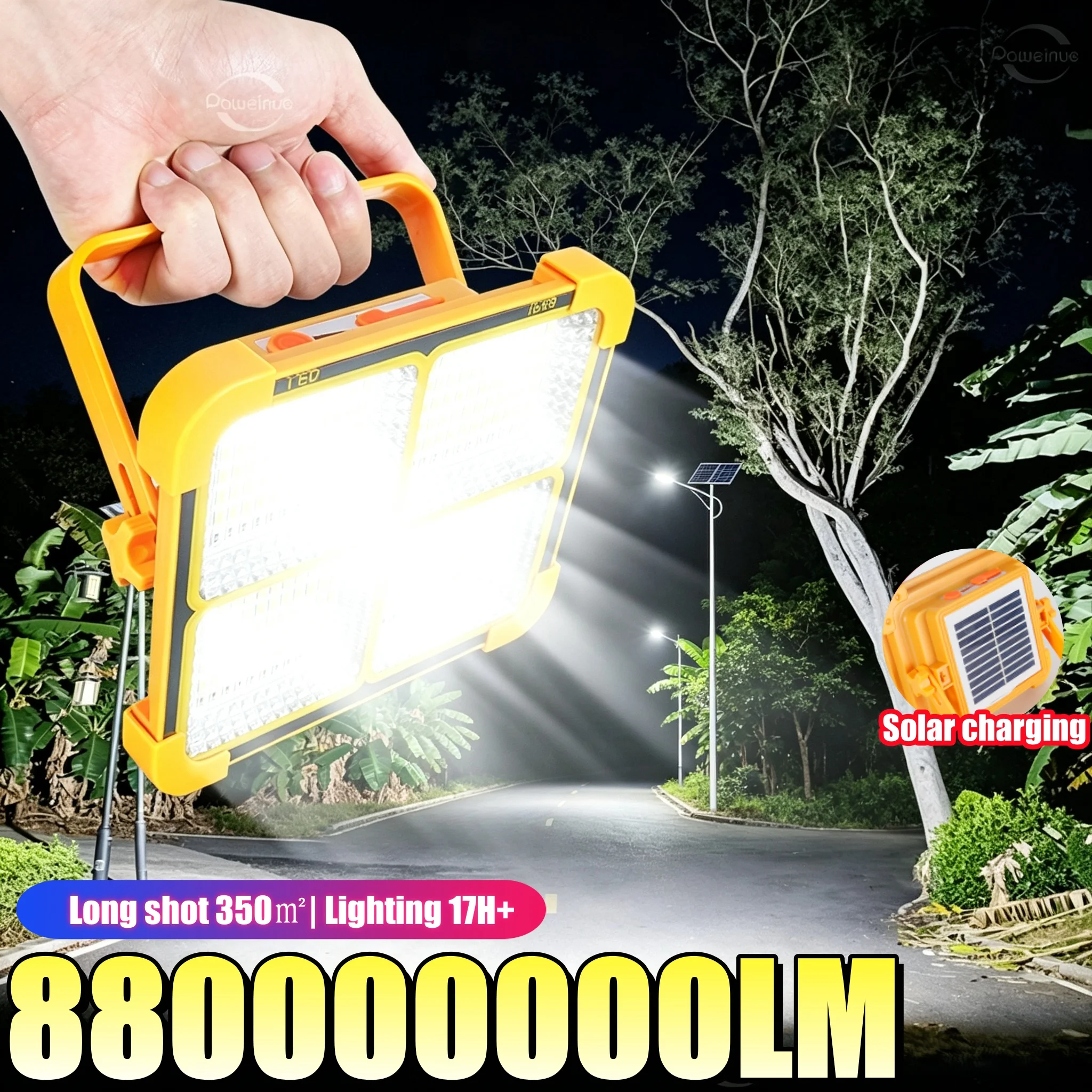 NEW 30000mAh Solar Rechargeable Camping Lantern High Power Bank LED Tent Light Powerful Magnet Flashlight Repair Emergency Lamp