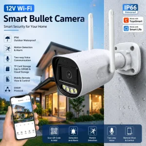 Tuya 5MP HD IP Camera WiFi Network Home Security Wireless Surveillance Outdoor Waterproof Video Nightvision CCTV Bullet Camara