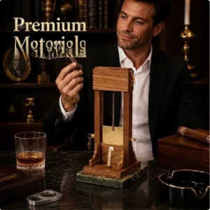 Luxury Wood Desktop Luxury Cigar Guillotine Cutter Tabletop Cigar Clipper Smoking Accessory Gift For Father