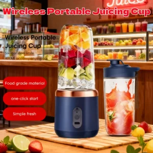 Portable Household Fruit Juicer Cup 6 Blade Blender Multifunction Dual Cup Fruit Orange Juicer USB Rechargeable Juicer Machine