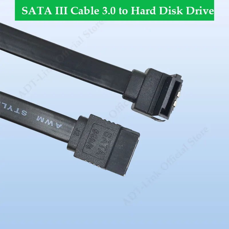 ADT-Link SATA III Cable 3.0 to Hard Disk Drive SSD HDD Sata 3 Straight Right-angle Cable for Motherboard Cable 6GB/s
