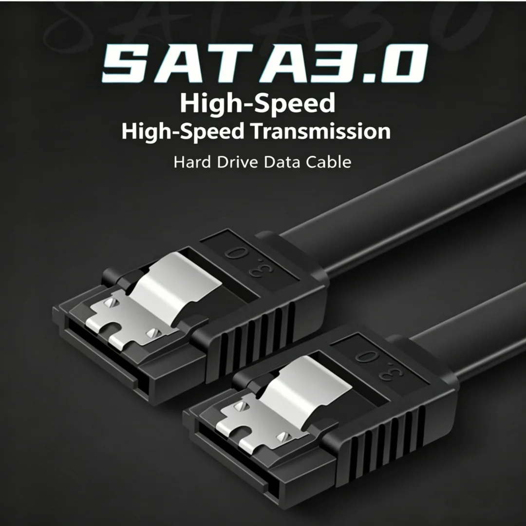 40CM Flat SATA 3.0 Data Cable Straight to Straight Serial ATA Hard Drive Cord Black Red Yellow Blue For SSD HDD Desktop PC - Image 5