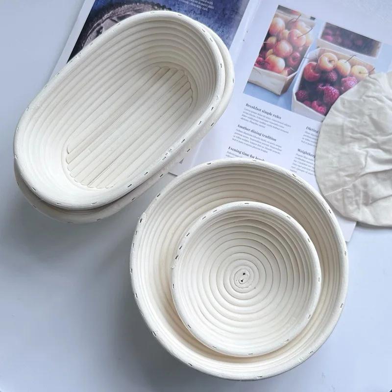 Vine woven Indonesian European bread fermentation basket, white vine bread cloth baking tool basket, modern and simple - Image 3