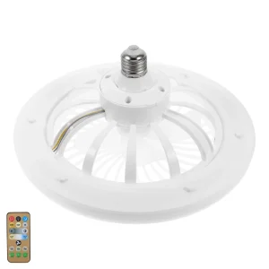 E27 Mini Small Fan Light Quiet LED Screw-in Adjustable Ceiling Fan Light Remote Control for Bedroom Living Room Kitchen