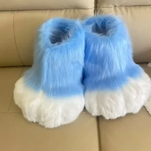Fluffy Kig Fursuit Cosplay Paw Shoes Furry Fursuit Cosplay Rubbit Cat Boots Cute Animal Manga Party Cos Costume Performance Prop