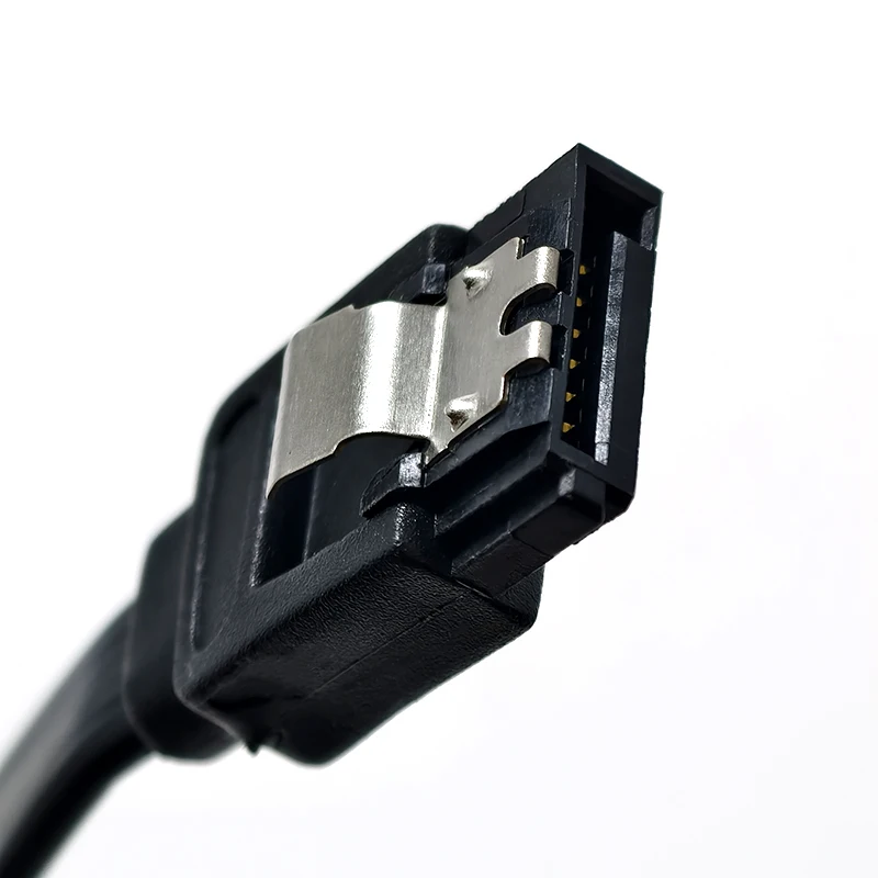 1-10pcs 40CM SATA Data Cable 90 Degree Right Angle SATA 3.0 6Gbps Cable Black with Locking SATA Cable For HDD SSD CD DVD Drives - Image 3