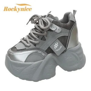 Women Mesh Chunky Sneakers New High Platform Casual Shoes Comfortable Women's Sneakers Trainers Female Footwear Zapatillas Muje
