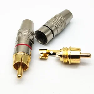 1/5/10PCS RCA Male Plug to cabling Connector Adapter Audio Video Cable CCTV camera Non Solder Gold Plated