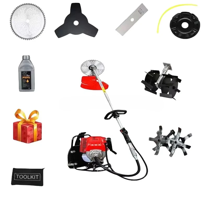 Industrial Backpack Lawn Mower Four Stroke Weeding Machine for Household Agricultural Land Reclamation Fuel Four Stroke - Image 4